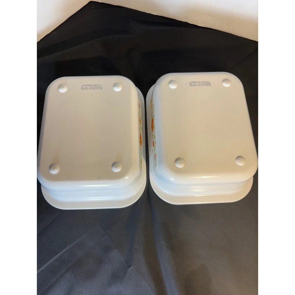 Corning Ware Petite French White‎ Set of 2 A-1 1/2-B Casserole Dishes Floral